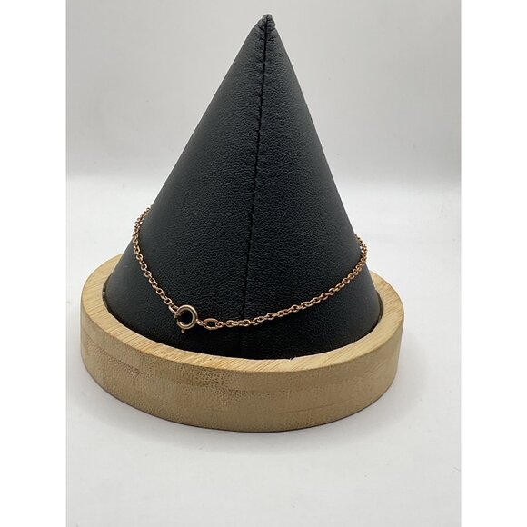 Gold Tone Chain Bracelet With Oval Plate Spring Ring Closure - Picture 2 of 3